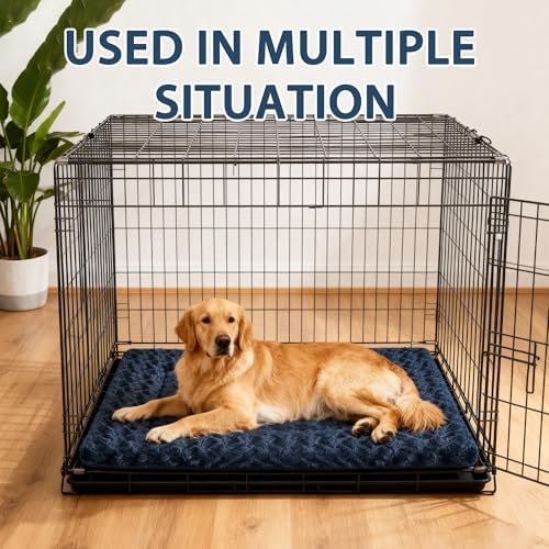 Dog Beds Crate Pad, Dog Bed Mat for Large Dogs Sleeping, Soft, Durable, Washable & Anti-Slip Crate Pads, Reversible Kennel Mat L(35”*23“*1.5”)