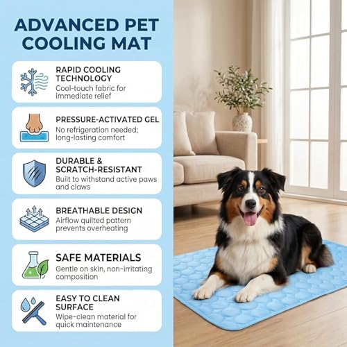 Pet Cooling Mat, ICY nap Dog mat, Portable Washable Ice Silk Cooling Pad for Dogs Cats, Breathable Foldable Mat for Large Small Dogs, Summer Cool Mat for Kennel Floor Car Sofa(Gray,XX-Large)