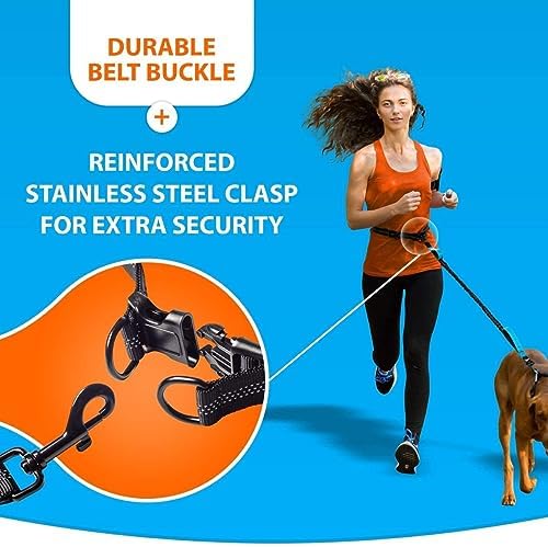 Hands Free Dog Leash Adjustable Walking Running Dog Leash with Double Upgraded Anti-Shock Bungees and Padded Handles (Color : Green)