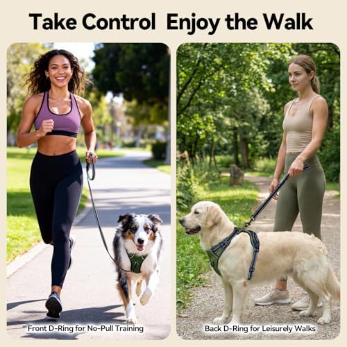 PHOEPET No Pull Dog Harness with Handle Reflective Padded Vest