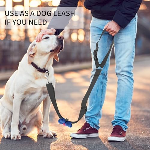 YAOHDAO Dog Seat Belt Harness for Car, Restraint Adjustable with Elastic Bungee Buffer Headrest for Vehicle, 360 Degree Swivel Nylon Pet Safety Seat Belts Car Harness (Black with Flowers)