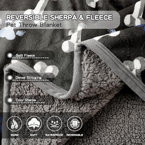 Washable Waterproof Dog Blankets for Large Dogs, 50"x60" Black