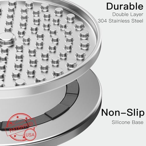 Feedoo Double Wall Stainless Steel Lick Mat for Dogs & Cats, Chew Proof Slow Feeder for Anxiety Relief & Puppy Enrichment, Non-Slip, Whisker Friendly, Dishwasher Safe Licking Pad [2Pack]