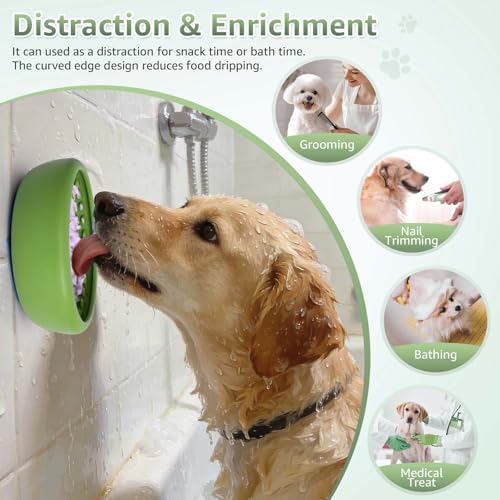 Dog Slow Feeder Lick Bowl, Freeze Lick Mat with Suction Cup