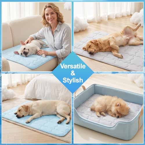 Dog Cooling Mat 30X48in Gray Q-MAX>0.5 Non-Slip Self-Cooling