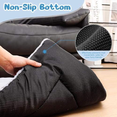 Dog Crate Pad, Washable Cozy Dog Bed Mat for Large Dogs 42"x28", Dark Gray
