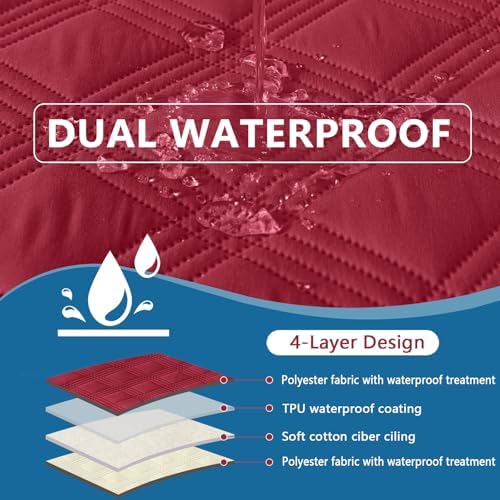 hyha Waterproof Reversible Dog Blanket, Soft Couch Cover for Dogs Washable
