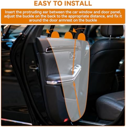 Dog Car Door Protector, 2 Pack Waterproof Scratchproof Nonslip Durable Protector, Thickened Door Panel Covers, Protects Doors from Dog Scratching Fit for Car/SUV/Truck (Black, XL)