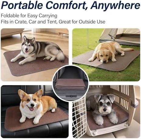 Dog Cooling Mat Outdoor, Rinse Clean, Fast-Dry, Non-Slip, 36x46, L