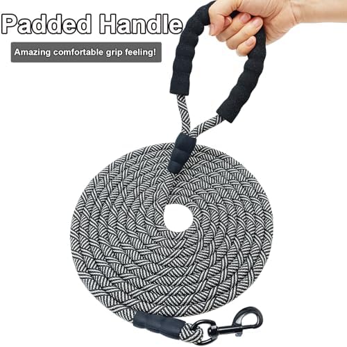 MayPaw 15ft Long Rope Dog Leash for Large Medium Dogs Soft Handle Dog Lead