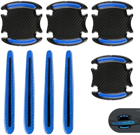 WZP 8PCS Car Door Handle Scratch Protectors, 3D Safety Reflective Strips