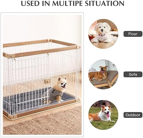 BVAGSS Reversible Dog Crate Pad, Memory Foam Pet Bed Mat, Soft Warm Machine Washable Sleeping Kennel Mattress for Small Medium Dogs XH079 (36''x23''x1.6'',Light Grey)