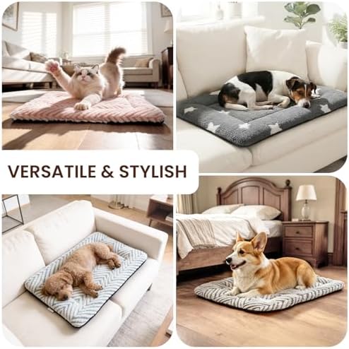 Mora Pets Dog Crate Pad Washable Cat Dog Bed for Crate Flat Pet Kennel Mat