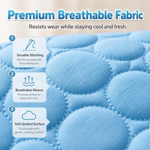 Dog Cooling Mat, 2026 Upgraded Ice Silk Summer Comfort, Self-Cooling Pressure-Activated Mat for Dogs & Cats, Helps Keep Pets Cool and Dry, Washable Non-Slip Pet Bed Mat (Gray, XL(39.4 x 27.6 in))