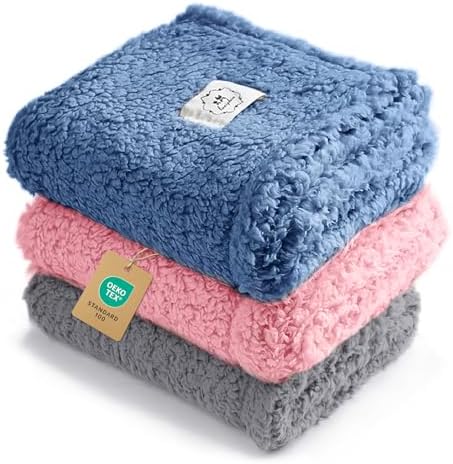 Luciphia 3 Pack Soft Sherpa Fleece Blankets for Dogs Cats Puppies,41"x31"