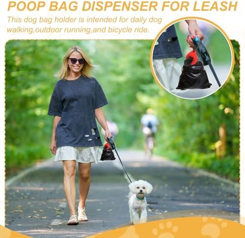 Dog Poop Bag Clip, Dog Poop Bag Holder with Clip for Dispenser Carrier Hands-Free Lightweight Durable Silicone, (Black, 2 Pcs), Intended for Leash/Pet Waste Bag