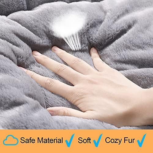 Dog Crate Pad Washable Dog Bed for Crate Large Cozy Mat 42-Inch Gray