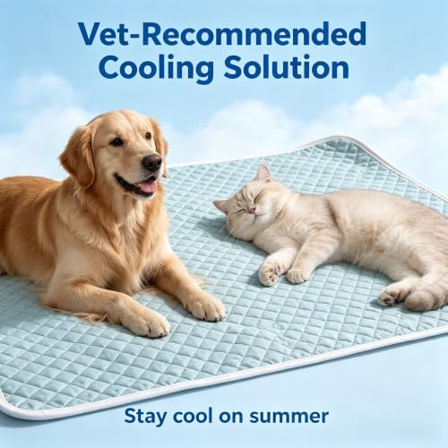 Self-Cooling Dog Mat, Q-max>0.5 Breathable Pet Pad for Summer