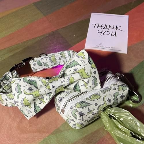 ARING PET Dog Waste Bag Dispenser, Cotton Doggy Poop Bags Holders Attach to Any Leashes, Portable Washable Butterfly Pattern Pet Waste Pouch Dispenser with Metal Zipper