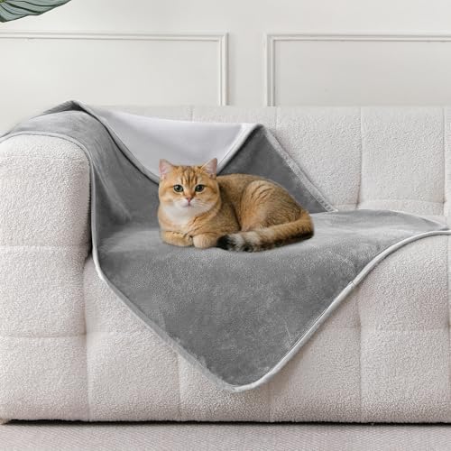 Waterproof Blanket 30"x40" for Dogs Cats, Grey/Light Grey