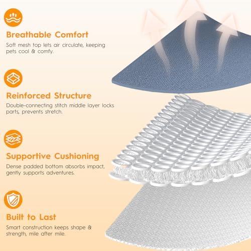 No Pull Dog Harness, No-Choke Soft Padded Reflective Dog Vest Harness with Front Clip & Top Handle, 2 Quick-Release Buckles, Adjustable for Small Medium Large Dogs