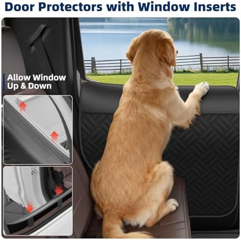 Car Door Protector for Dogs - Heavy Duty Thick Oxford Covers for Car Back Door Protect for Pet Scratching(L)