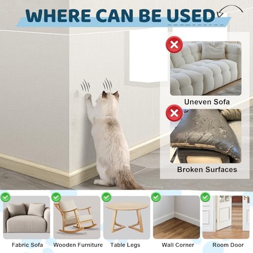 Transparent Cat Scratch Furniture Protectors 30 Pcs 16x12in Scratch Guards