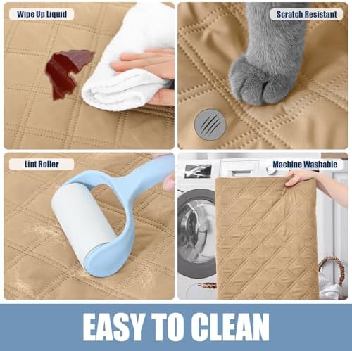 Smiry Waterproof Reversible Pet Couch Covers for Dogs