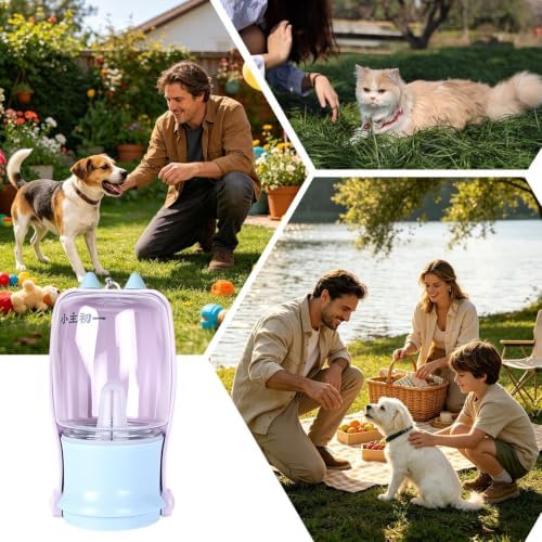 Dog Travel Water Bottle 320ml Leakproof Drinker Dispenser with Strap