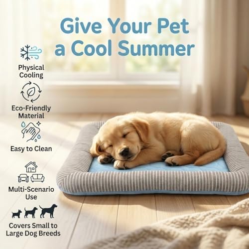 Dog Cooling Mat for Summer, Self Cooling Ice Silk Pet Bed Mat for Crate, Sofa & Car Seats, Breathable Washable Pressure Activated Cool Pad for Small, Medium, Large Dogs and Cats (Pink Mat, X-Large)