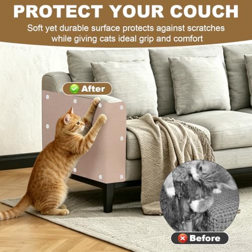 78.7"x15.8" Cat Scratching Mat Self Adhesive Furniture Protector Trim Fit