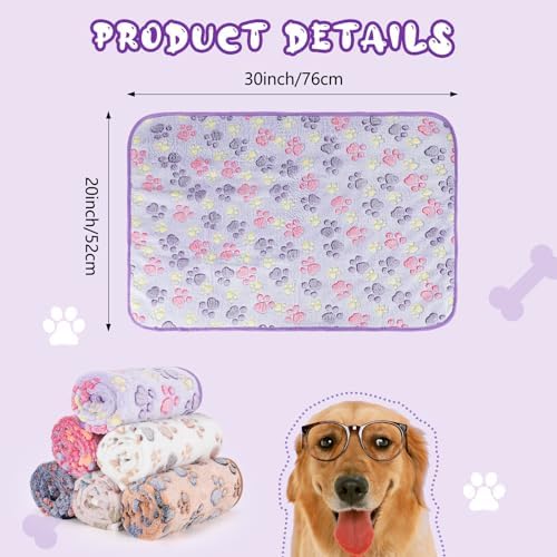 YUEPET 6 Pack Waterproof Dog Blankets, Washable Puppy Blankets 30"x20"