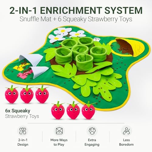 Snuffle Mat for Dogs 28.3" x 28.3" - Large Dog Slow Feeder Enrichment Foraging - Sniff Mat for Puppies and Pets - Interactive Nosework Washable