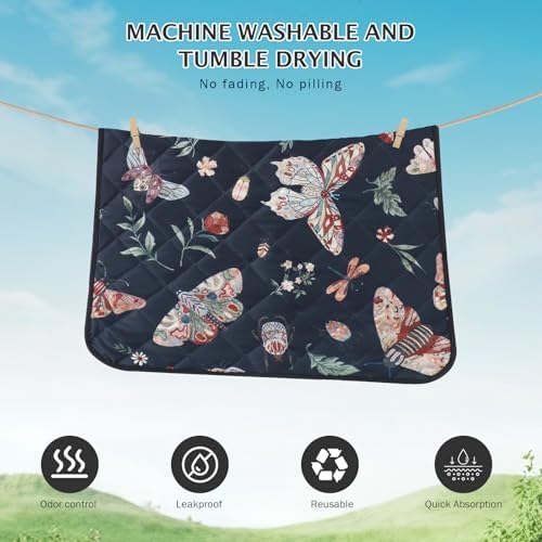 IEUUMLER Washable Pee Pads for Dogs, 1 Pack Insect Pattern Reusable Waterproof Puppy Potty Pads, Non-Slip Absorbent Pet Training Pads for Playpen Crate Bed EU014