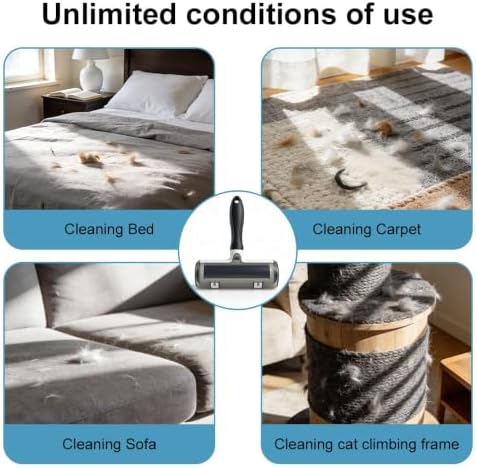 BISIA Reusable Self-Cleaning Pet Hair Remover Lint Roller, Cat & Dog Fur Removal Tool for Couch, Furniture, Carpet, Clothing, Bedding, Multi-Surface Portable Lint Remover