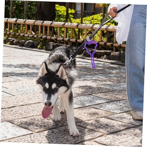 POPETPOP Hands-Free Dog Poop Bag Holder for Leash Adjustable Waste Bag Dispenser Clip Lightweight Portable Dog Waste Carrier for Walking Accessories
