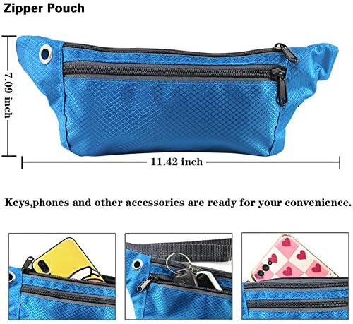 Hands Free Dog Leash for Running Walking Training Hiking,Retractable Bungee Dog Running Waist Leash Shock Harness for Medium to Large Dogs,Reflective Stitches,Adjustable Waist Belt, Dual Handle