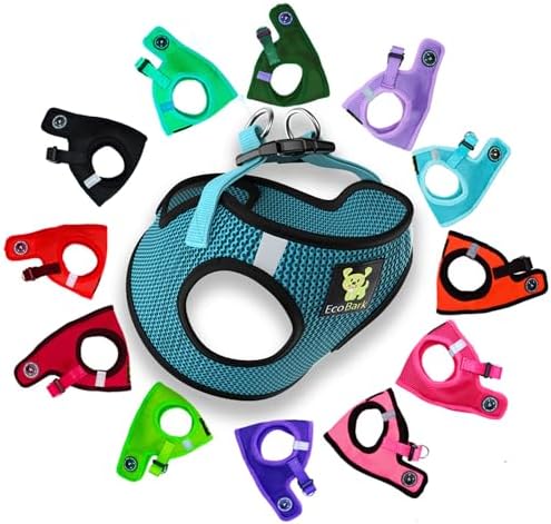 EcoBark Step in Dog Harness, Reflective Mesh Harness, Large, Aqua Sport