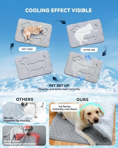 Cooling Mat For Dogs, Instant Chill Medium doggy Pet Pad Bed Indoor Outdoor