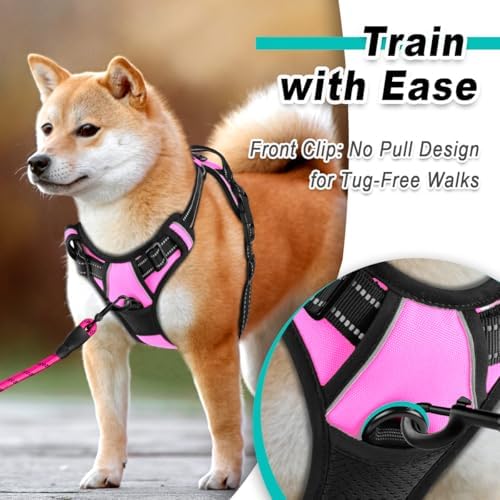BARKBAY Dog Harness for Medium Sized Dog No Pull 2 Leash Clips Dog Vest