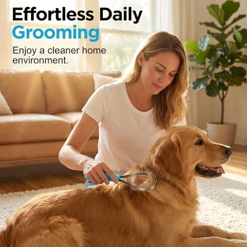 Dual Sided Shedding Blade for Cats & Dogs, Stainless Steel Shedding Blade Deshedding Tool, Curry Comb Pet Grooming Brush for Loose Hair Removal on Short & Long Coats (3PC)