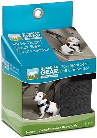 Guardian Gear Ride Right Seat Belt Connectors — Polyester Seat Belt Connectors for Dogs, Black