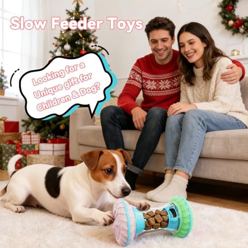 MateeyLife Interactive Dog Puzzle Toy, Adjustable Treat Dispensing Slow Feeder for IQ Training, Silent 40dB Quiet Roller for Small Medium Dogs, Boredom Relief Enrichment Toys to Keep Them Busy