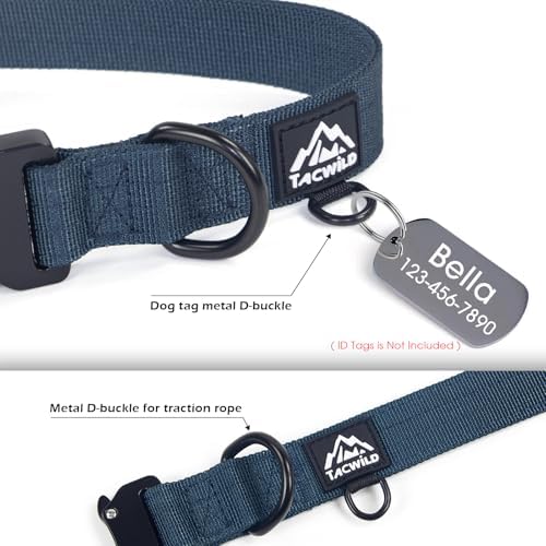 Dog Collar for Large Medium Small Dogs Leash Harness(Navy Blue, S)