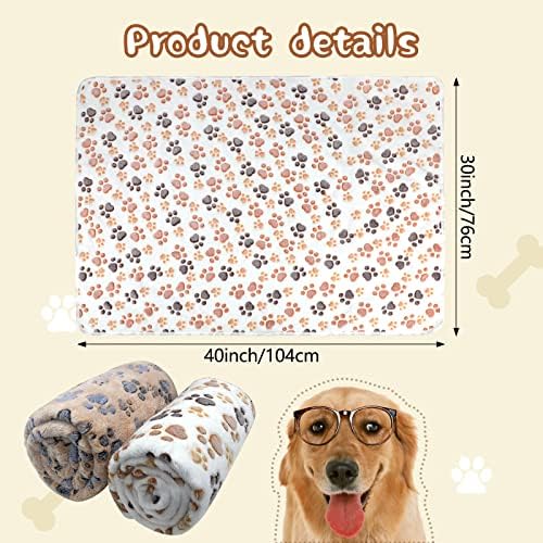 YUEPET 2 Pack Waterproof Dog Blankets, Washable Reversible Throw 40 x 30 in