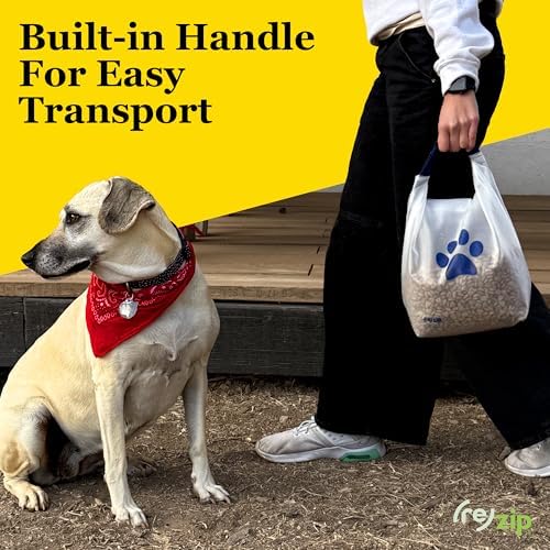 (re)zip Large Pet Food Travel Bag & Kibble Carrier, 40-Cup Roll Top Magenta
