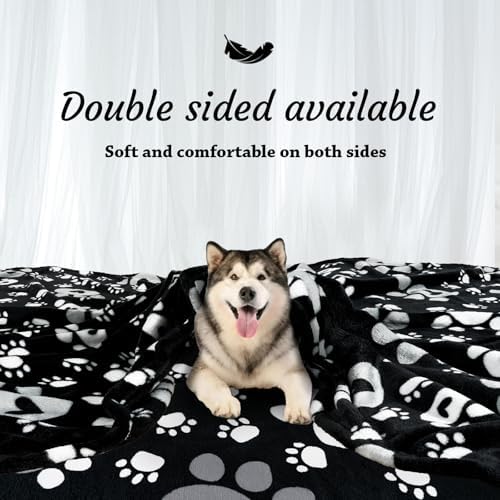 Rezutan Dog Blankets for Medium ＆ Large Dogs Cat Black, 50 x 40 inch