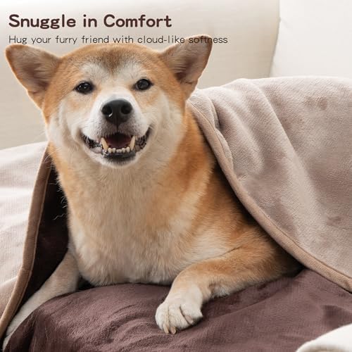 Waterproof Brown Throw Blanket for Couch Sofa Bed