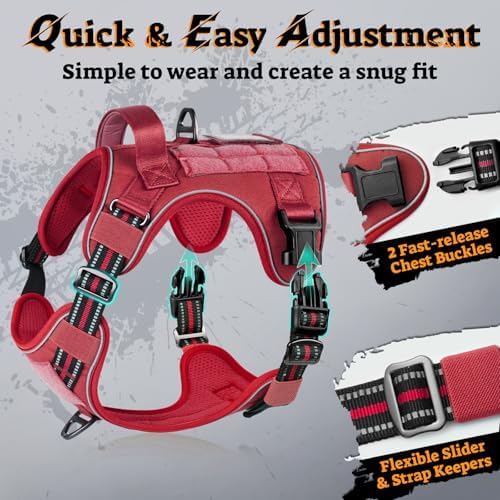 rabbitgoo Tactical Dog Harness Medium Sized, No Pull Service Pet Vest