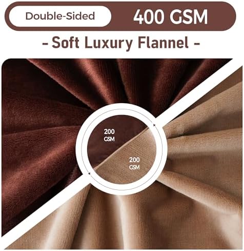 Waterproof Brown Throw Blanket for Couch Sofa Bed